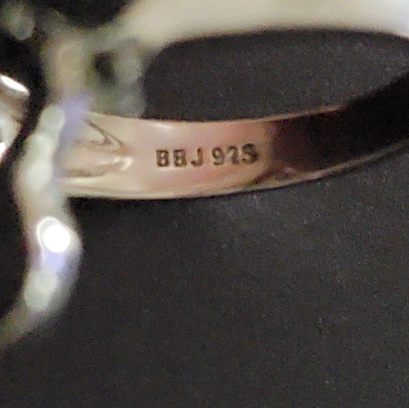 Designer 925 BBJ Black Diamond Sterling Silver Cocktail Ring NIB Size 10 - Picture 5 of 5